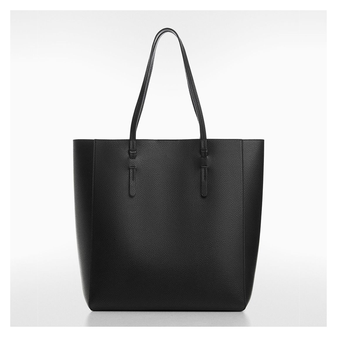 Black Faux Leather Tote Bag main product photo