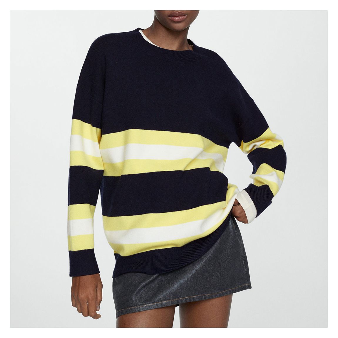Multicoloured Striped Knit Sweater main product photo