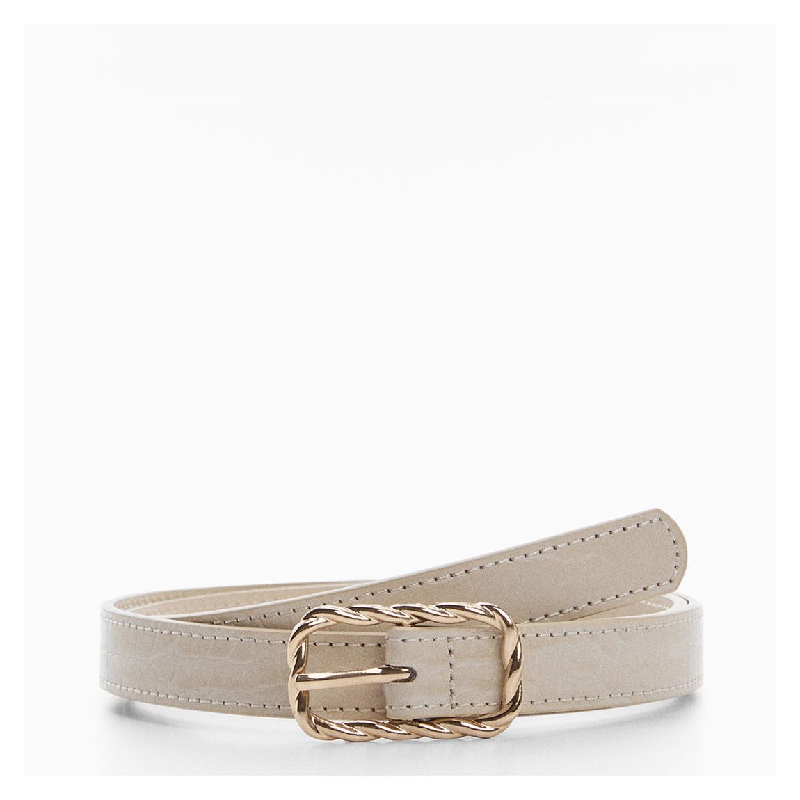 Cream Croc Effect Belt main product photo