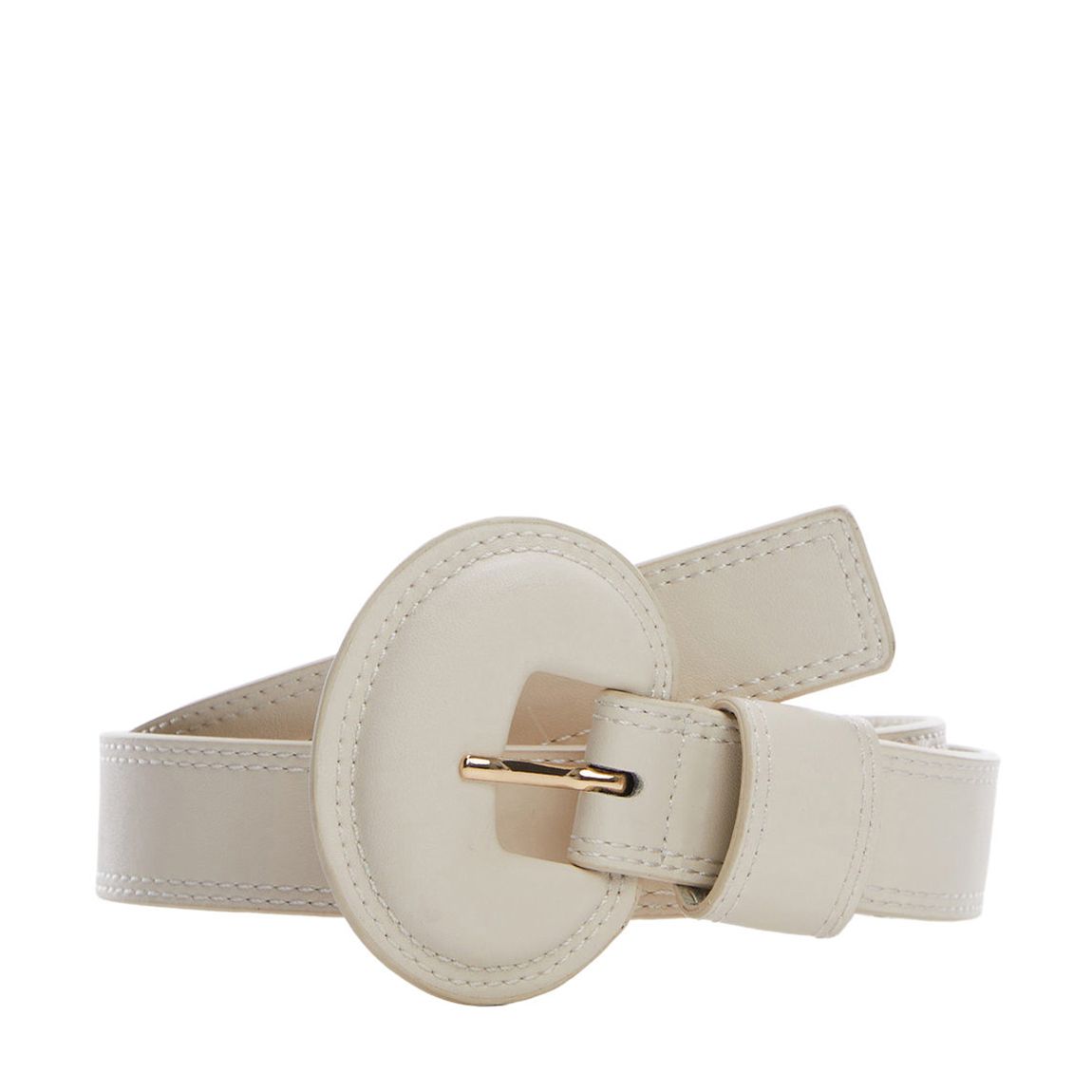Ivory Rounded Buckle Belt main product photo