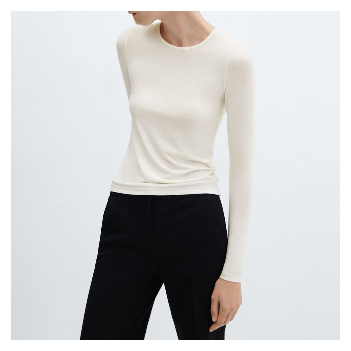 Ivory Round Neck Tee main product photo