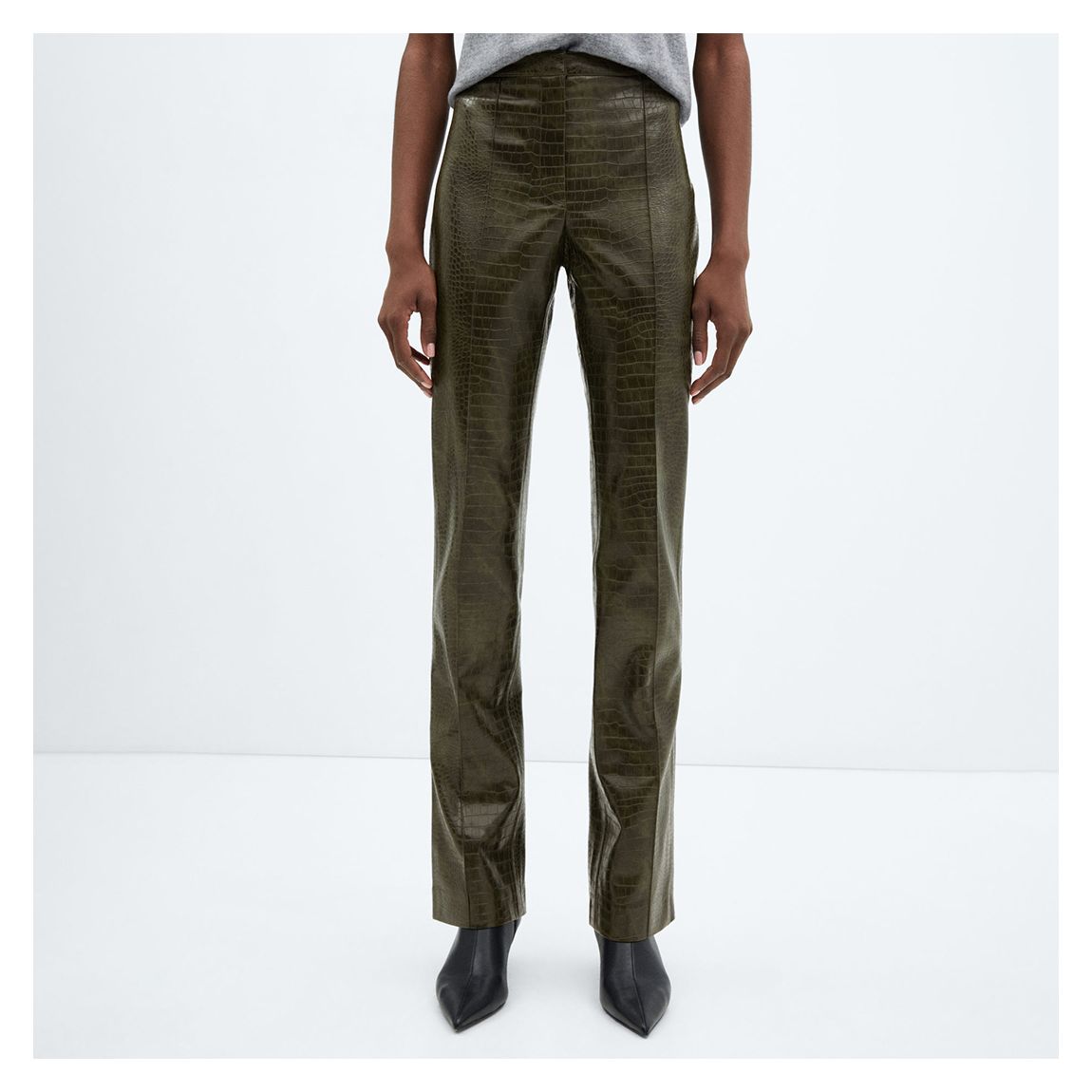 Khaki Croc Effect Flares main product photo