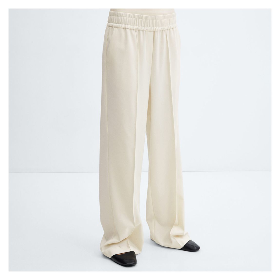 Ecru Wide Leg Trousers main product photo