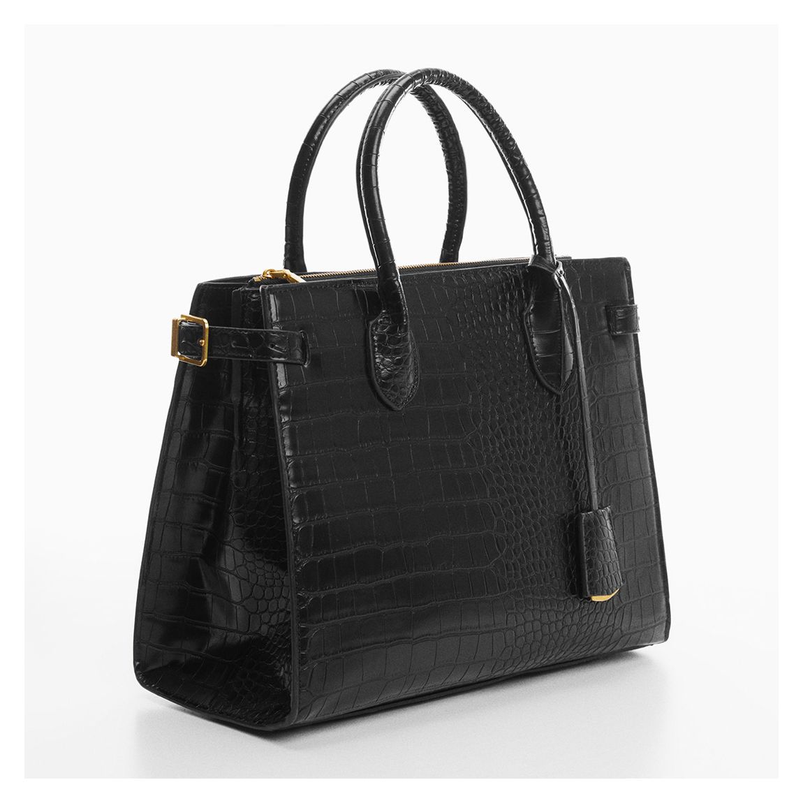 Black Croc Effect Handbag main product photo