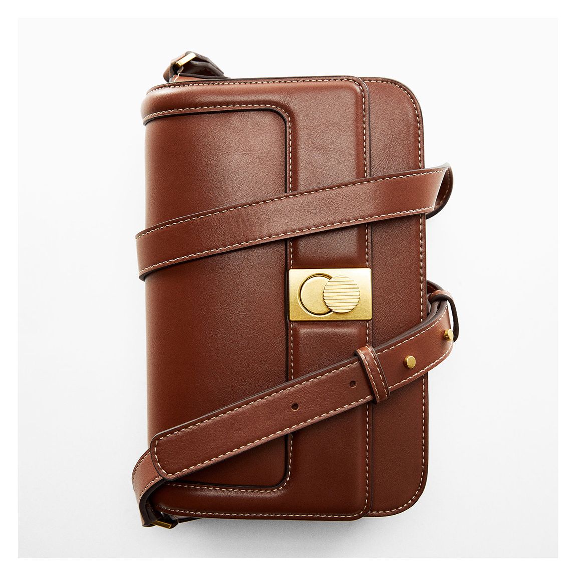Cocoa Faux Leather Cross-Body Bag main product photo