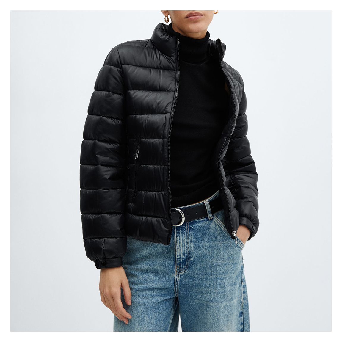 Black Quilted Jacket main product photo