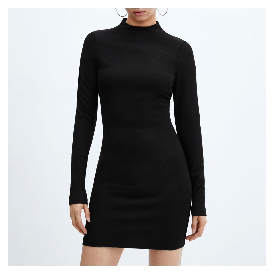 Black Knit Bodycon Mini Dress main product photo