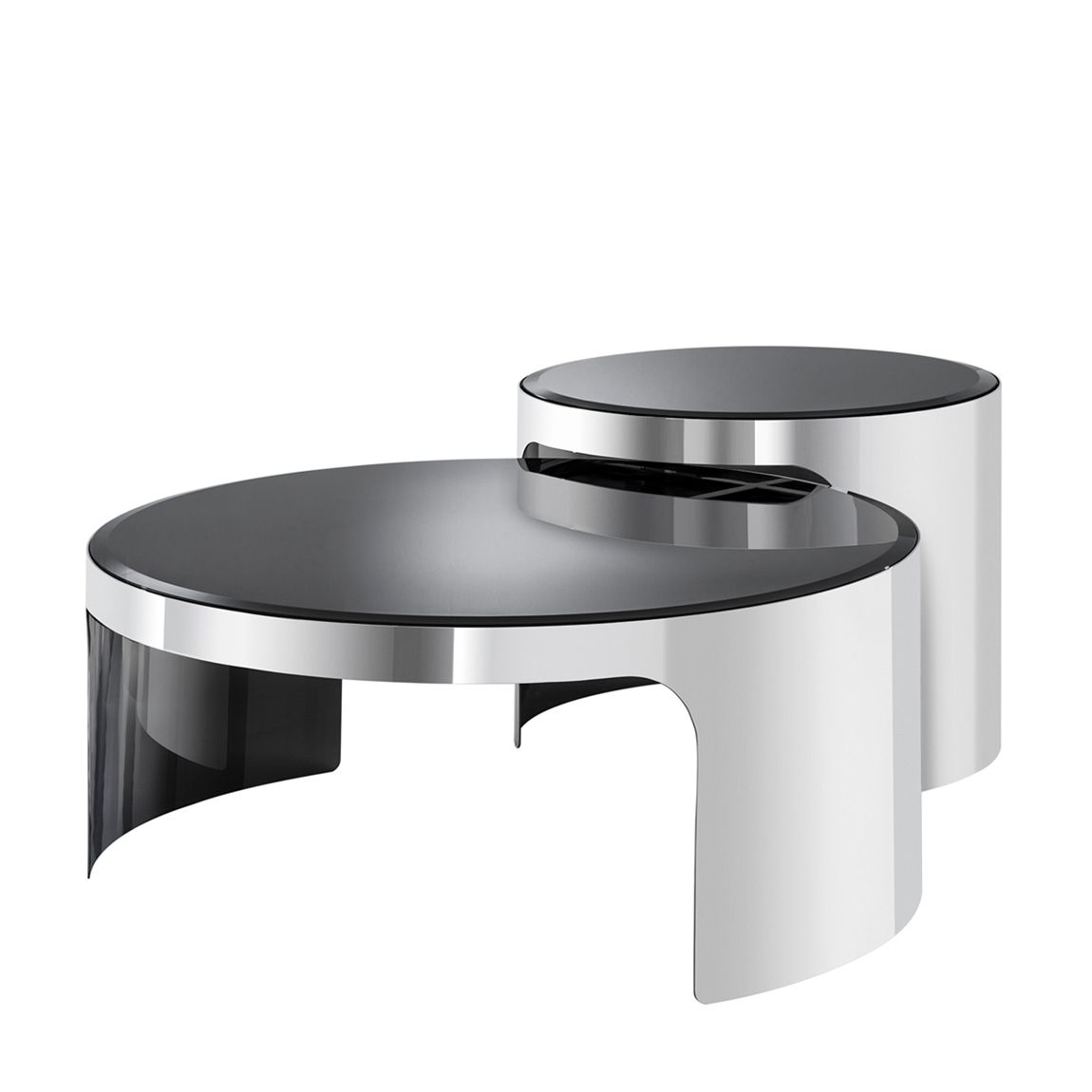 Piemonte Coffee Table, Set Of 2, Polished Stainless Steal main product photo