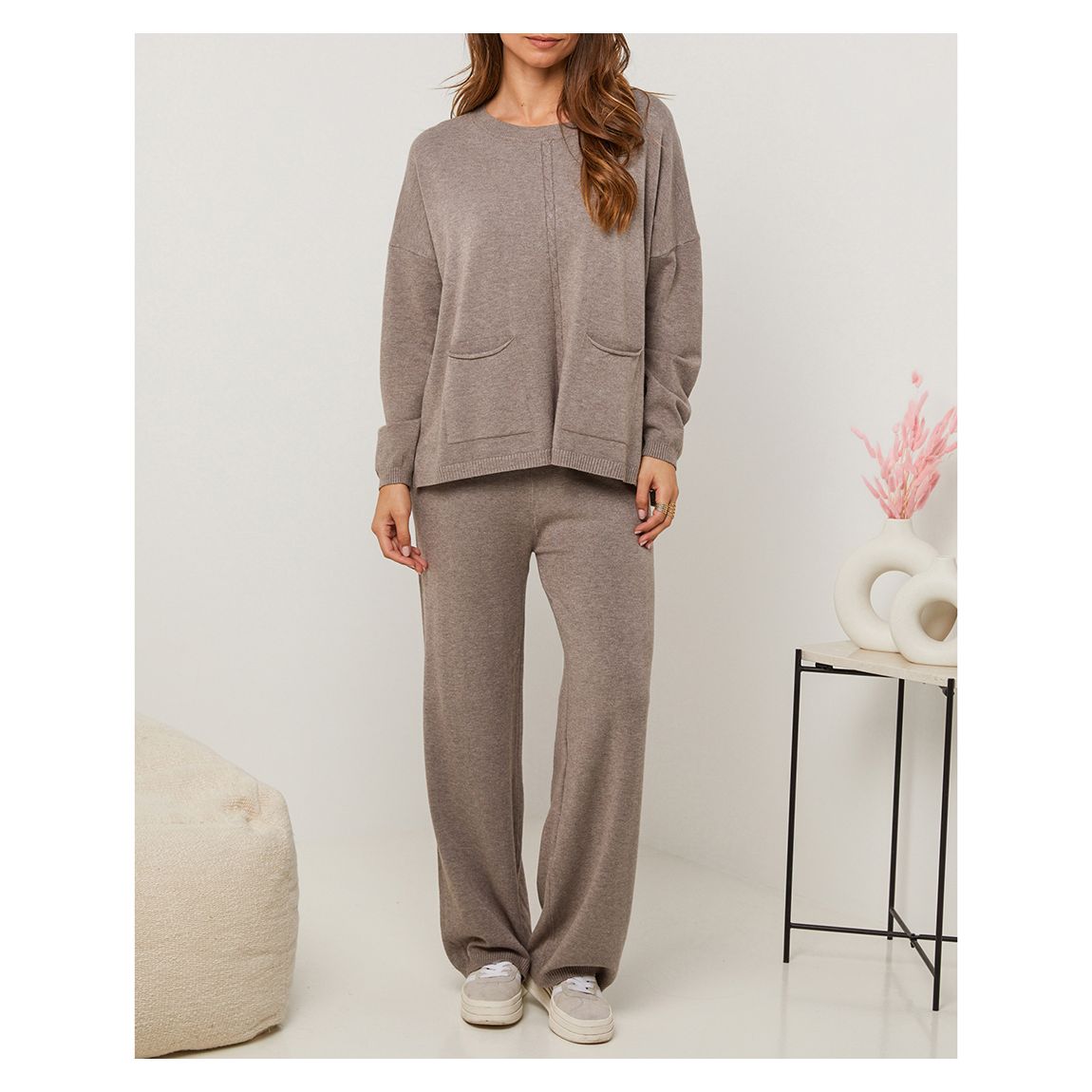 Mushroom Cashmere Blend Relaxed Set main product photo