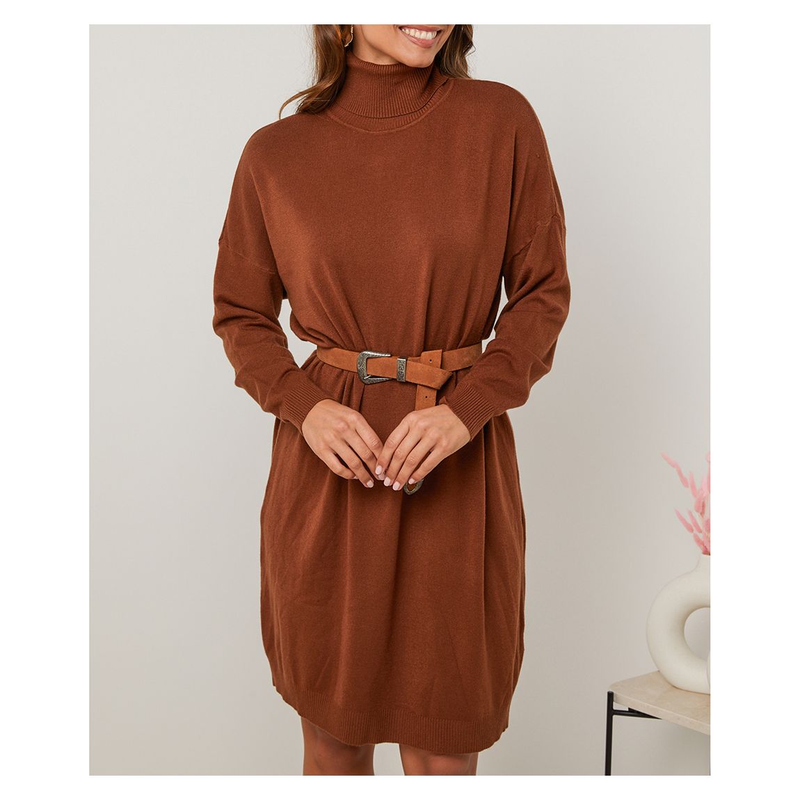Cocoa Cashmere Blend Mini Dress main product photo
