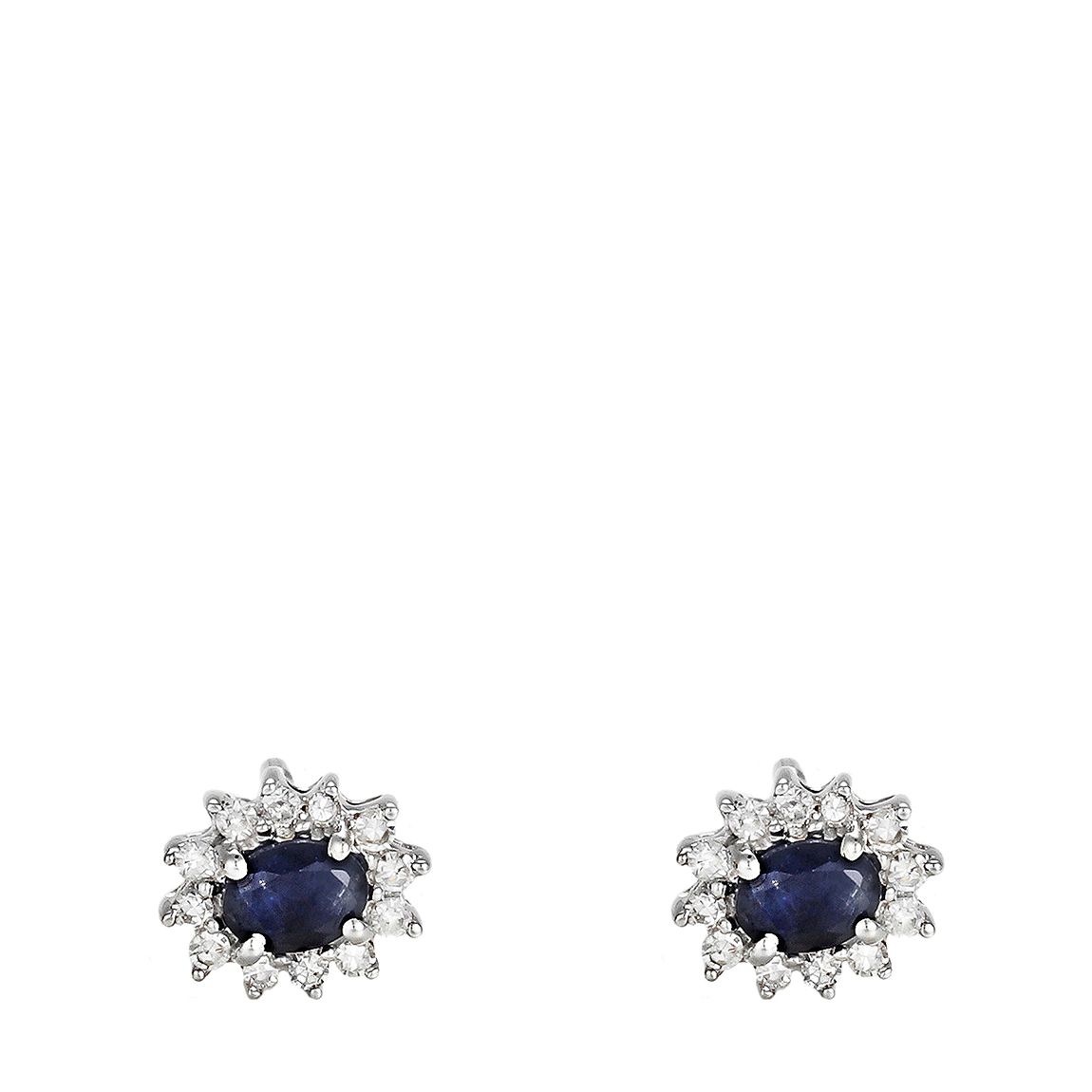 "Sapphire Star" Diamonds 0.12/24, Sapphire 0.30/2 - Earrings main product photo