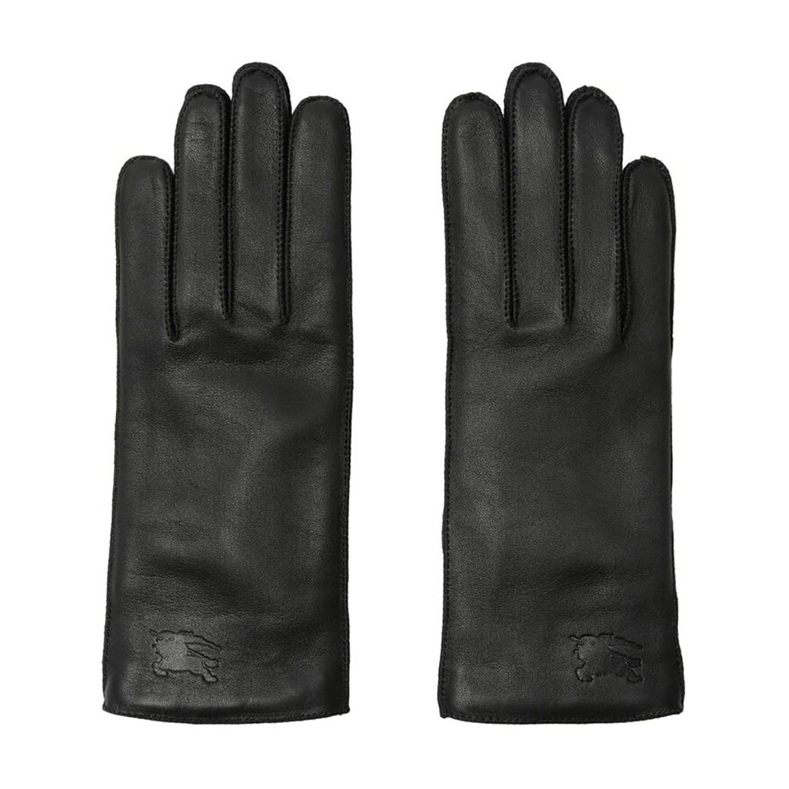 Burberry Black Women's Debossed Leather Gloves main product photo