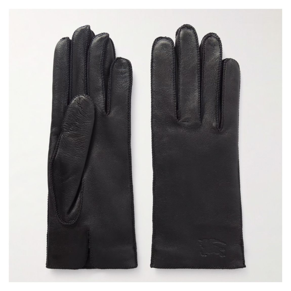 Burberry Black Women's Debossed Leather Gloves main product photo