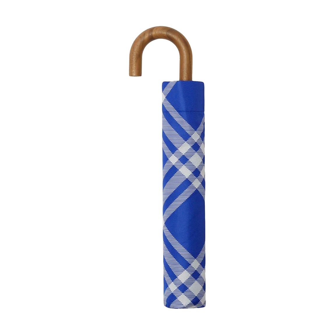 Burberry Blue & White Check Folding Umbrella main product photo