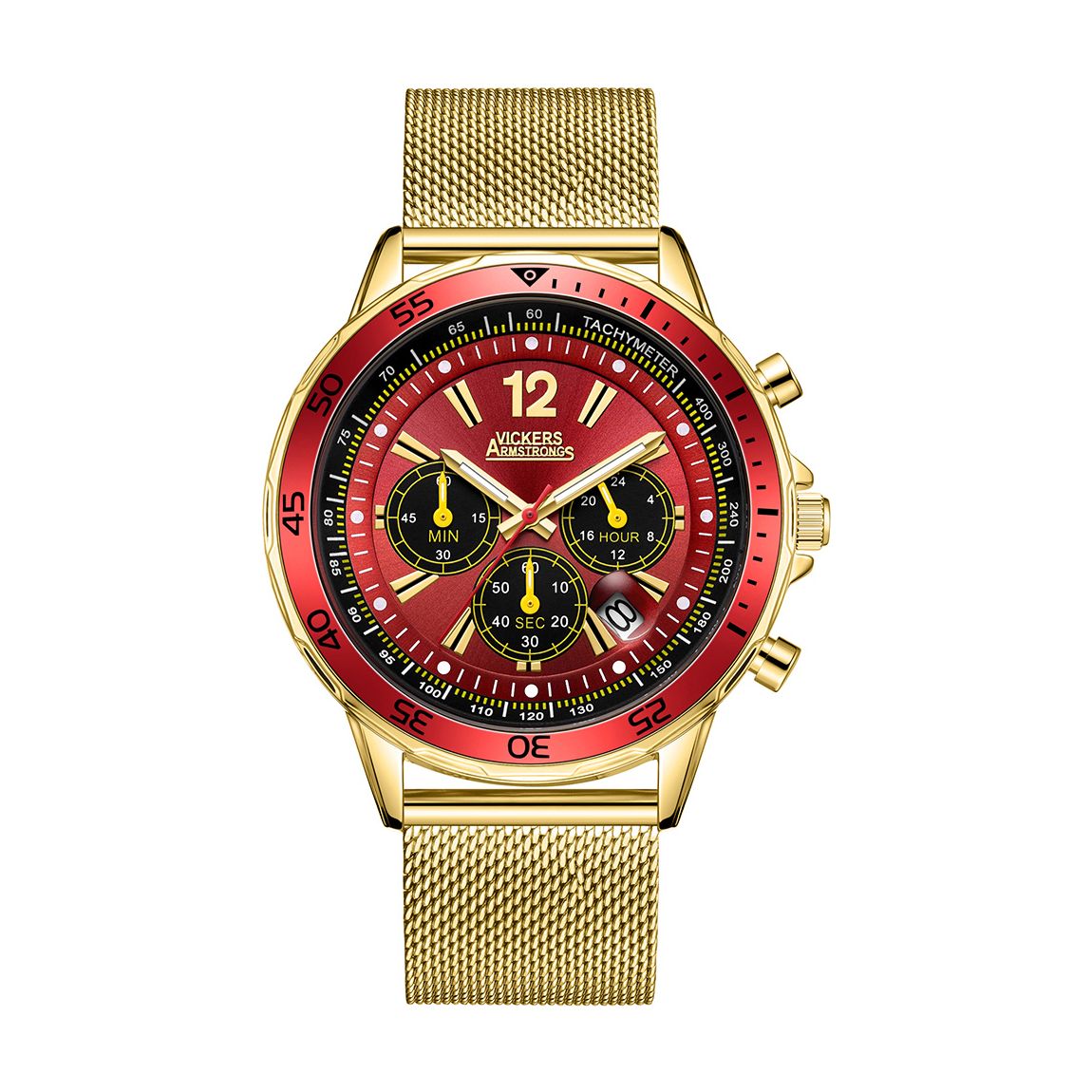 Gold Red Vickers Armstrong Limited Edition Hand Assembled Chopper 45mm main product photo