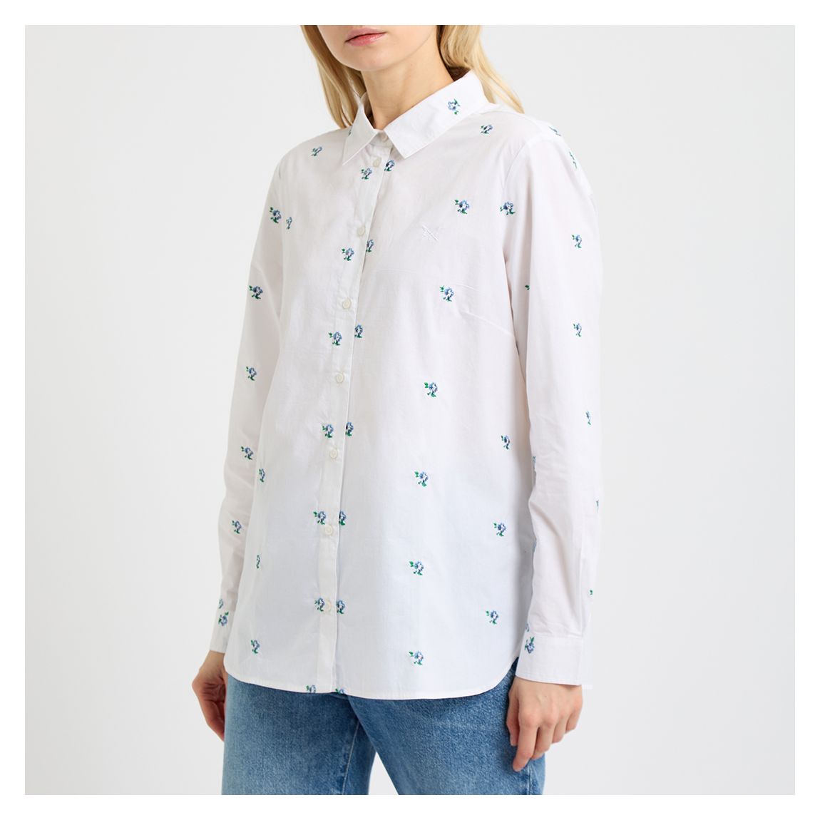 Blue Embroidered Classic Shirt main product photo