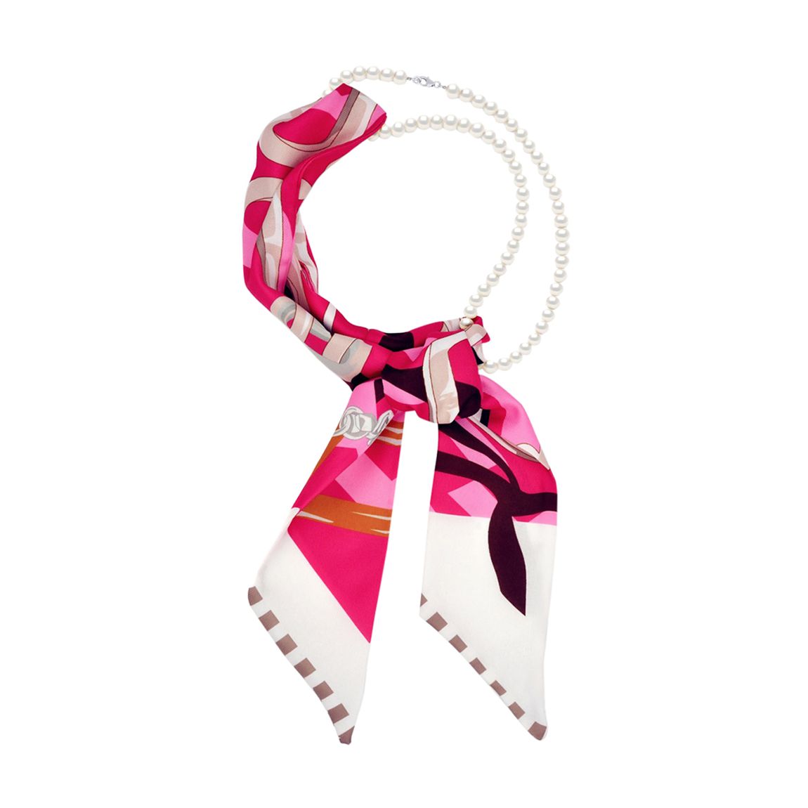 Pink Scarf and Cultured Pearl Strand Set main product photo