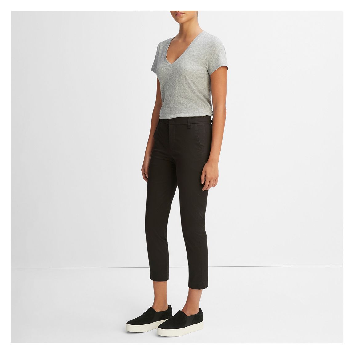 Black Mid Rise Cropped Chinos main product photo