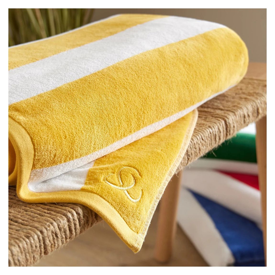 Cabana Striped Beach Towel, Yellow main product photo