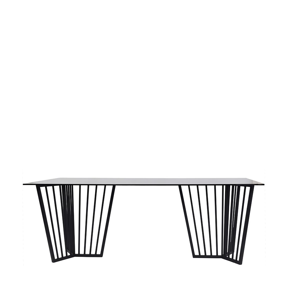 Abington Black Frame and Tinted Glass Dining Table 200cm main product photo