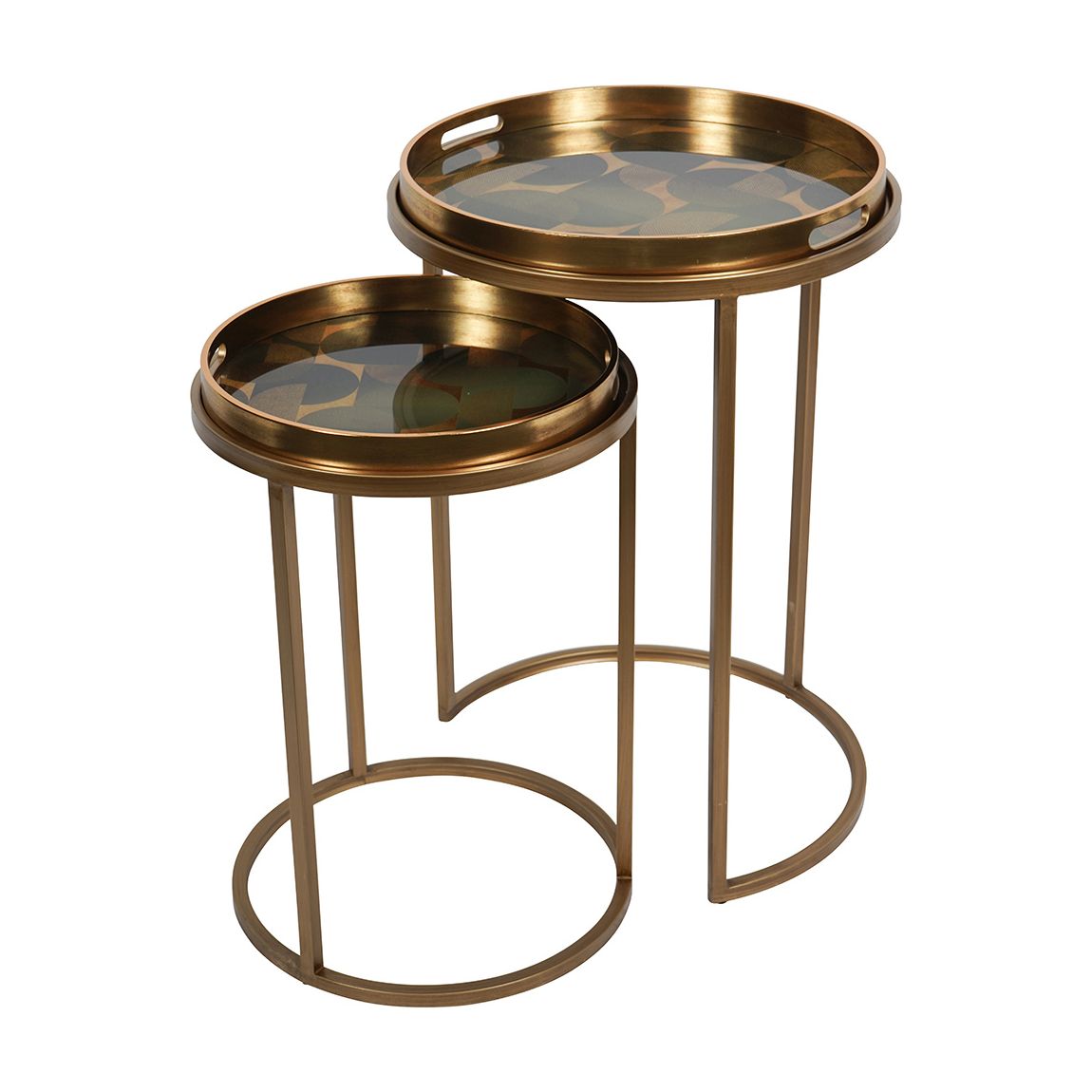 Retro Pattern Set of 2 Side Tray Tables main product photo