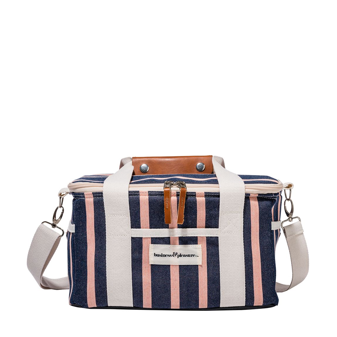 Monaco Navy And Pink Stripe Premium Cooler Bag main product photo