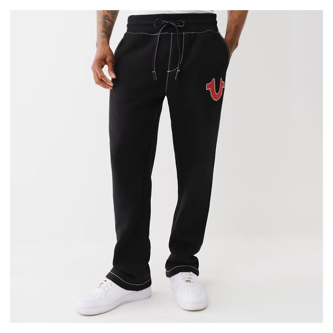 Black Big T Cross Stitch Straight Leg Jogger main product photo