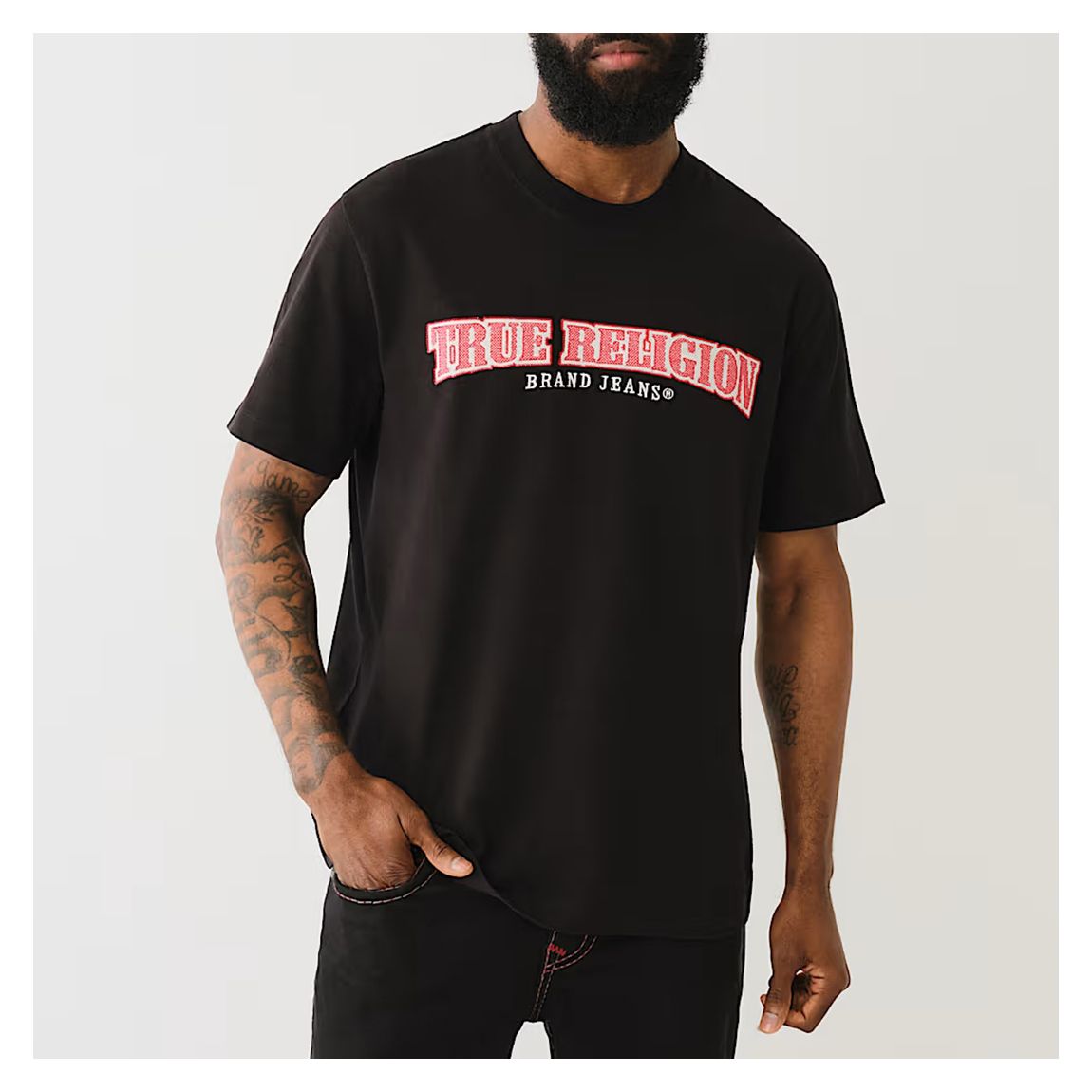 Black SS Cross Stitch Arch T- Shirt main product photo