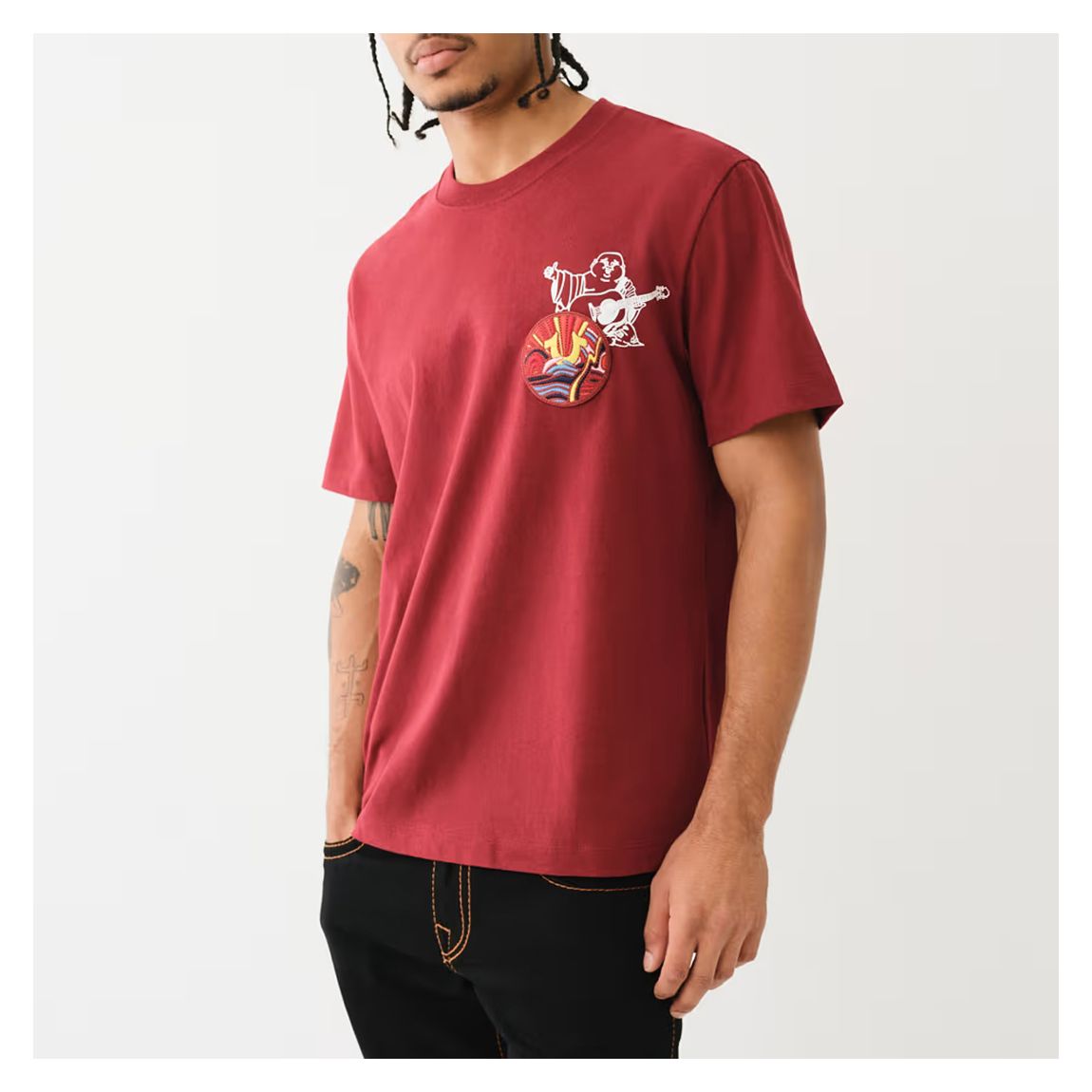 Red Patch Short Sleeve Cotton T- Shirt main product photo