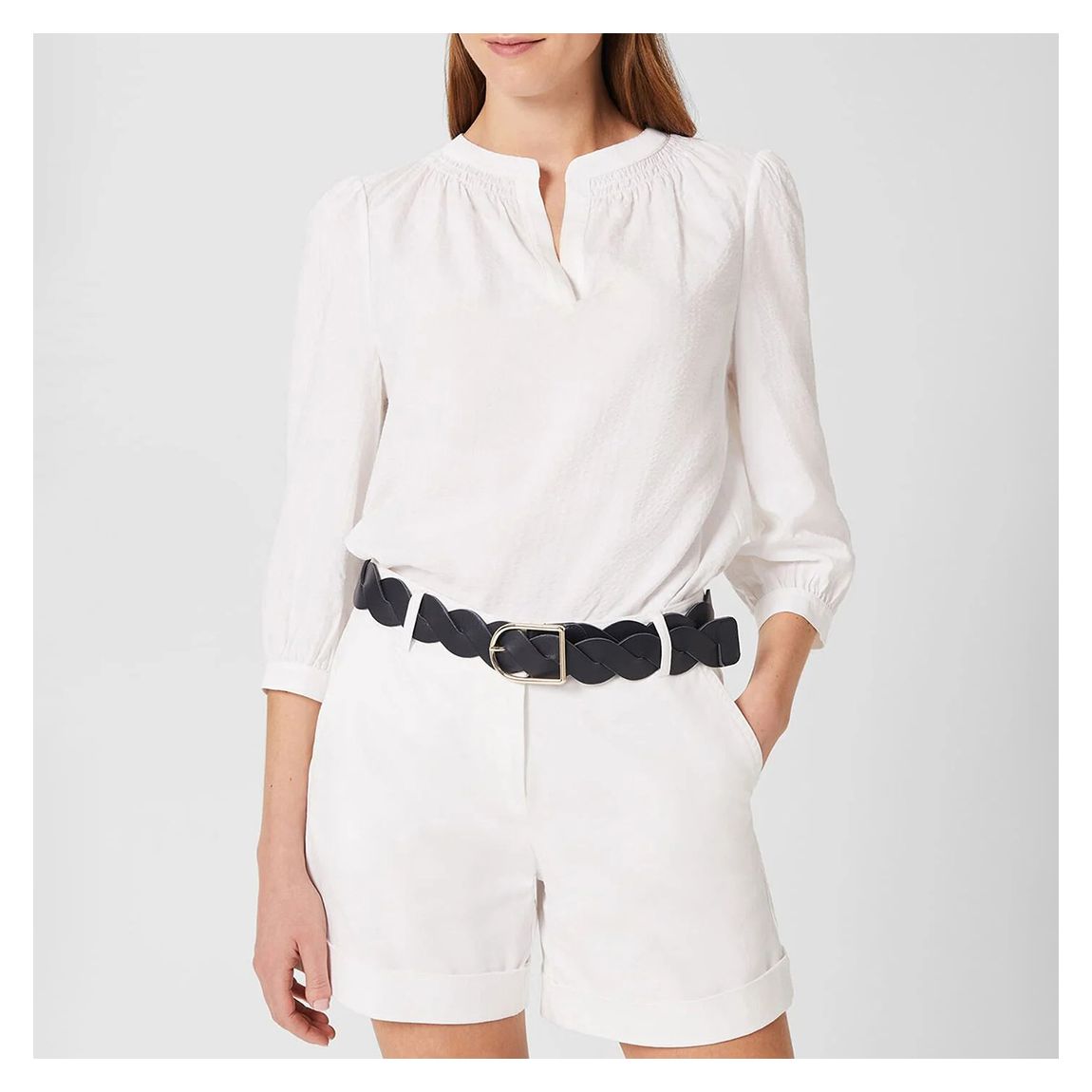 White Alana Cotton Blend Top main product photo