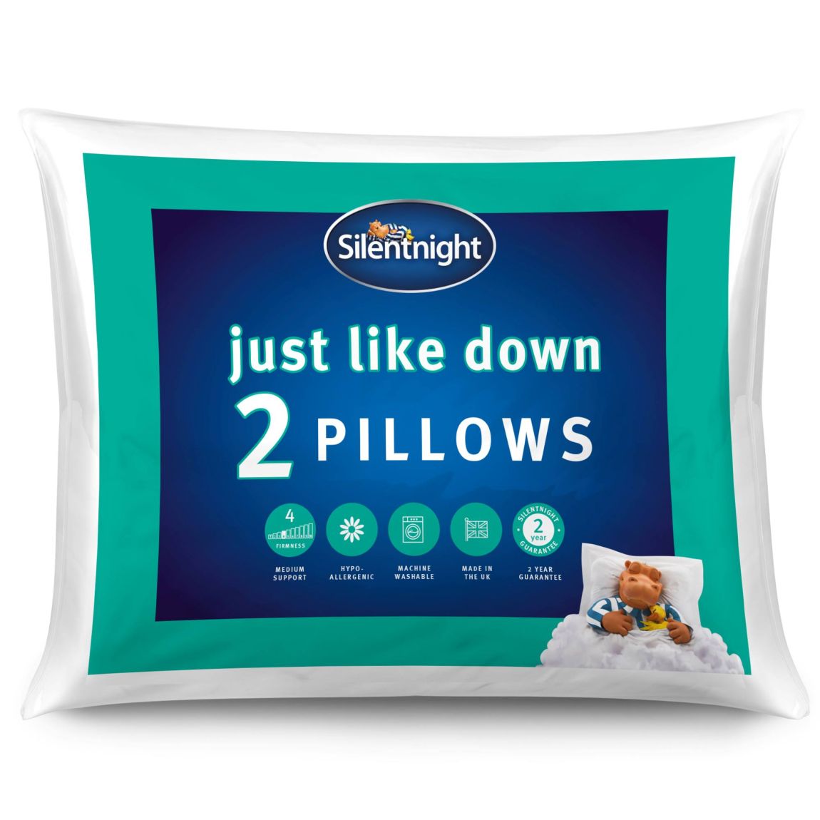 Silentnight Luxury Overlocked Just Like Down Pillow - 2 Pack main product photo