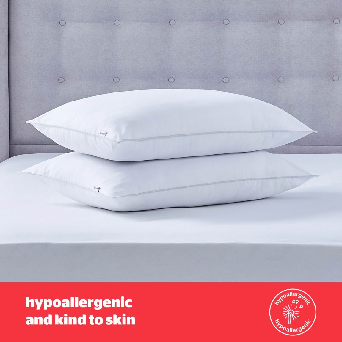 Silentnight Luxury Overlocked Bounceback Pillow - 4 Pack