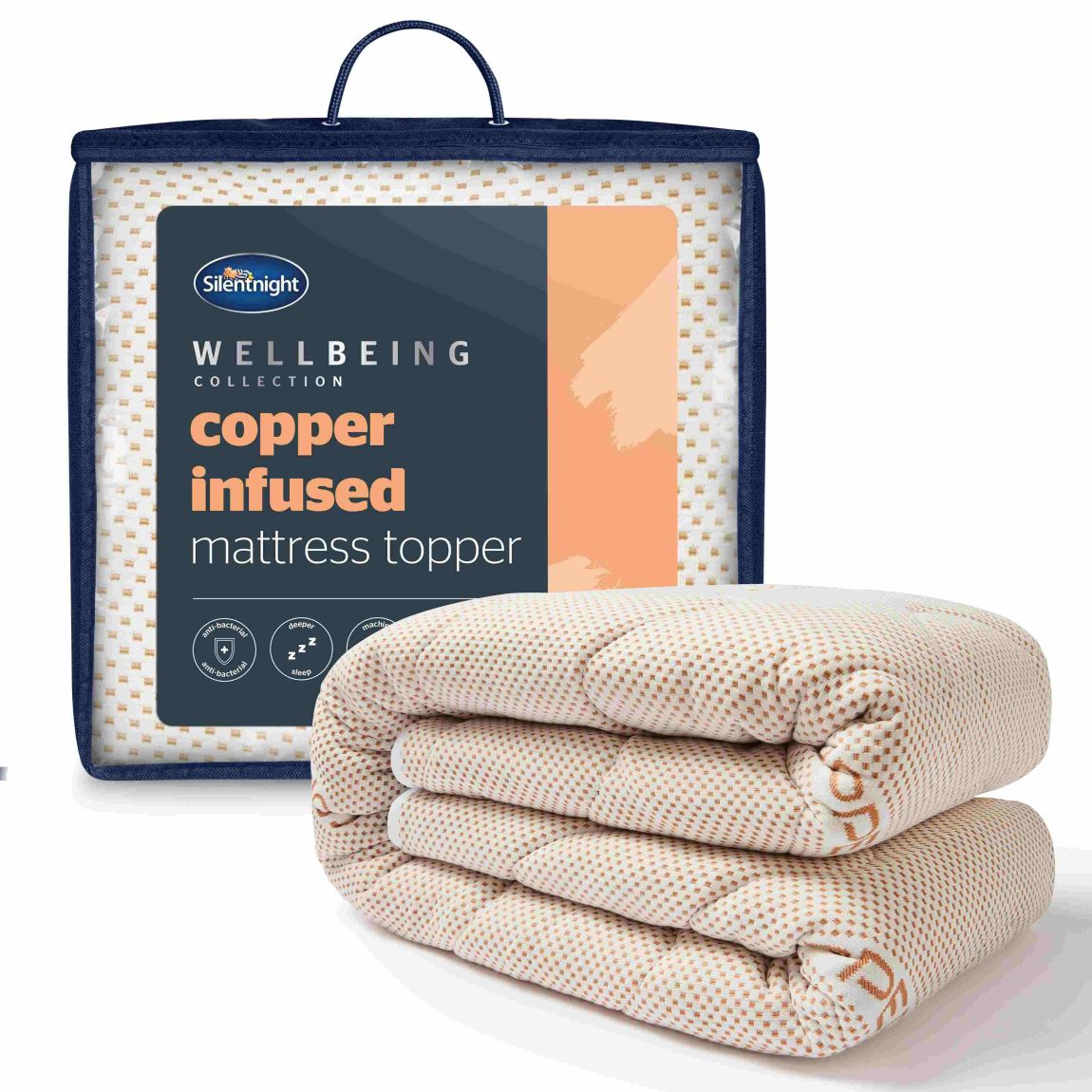 Silentnight Wellbeing Copper Mattress Topper - King main product photo