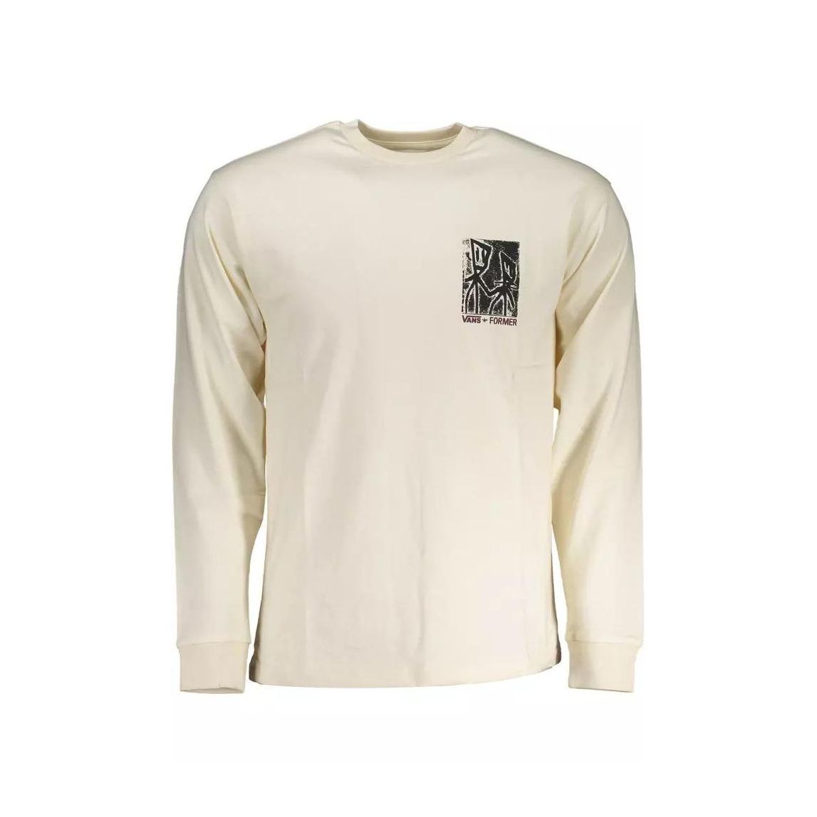 Long Sleeve Crew Neck Tee Graphic Print - White T-Shirts main product photo