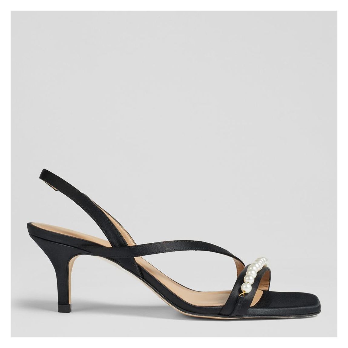 Black Pearl Greta Asymetric Strappy Sandals main product photo