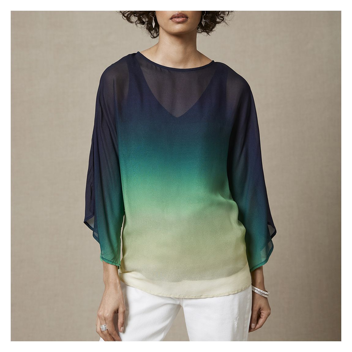 Multi Olivia Ombre Sheer Batwing Top main product photo