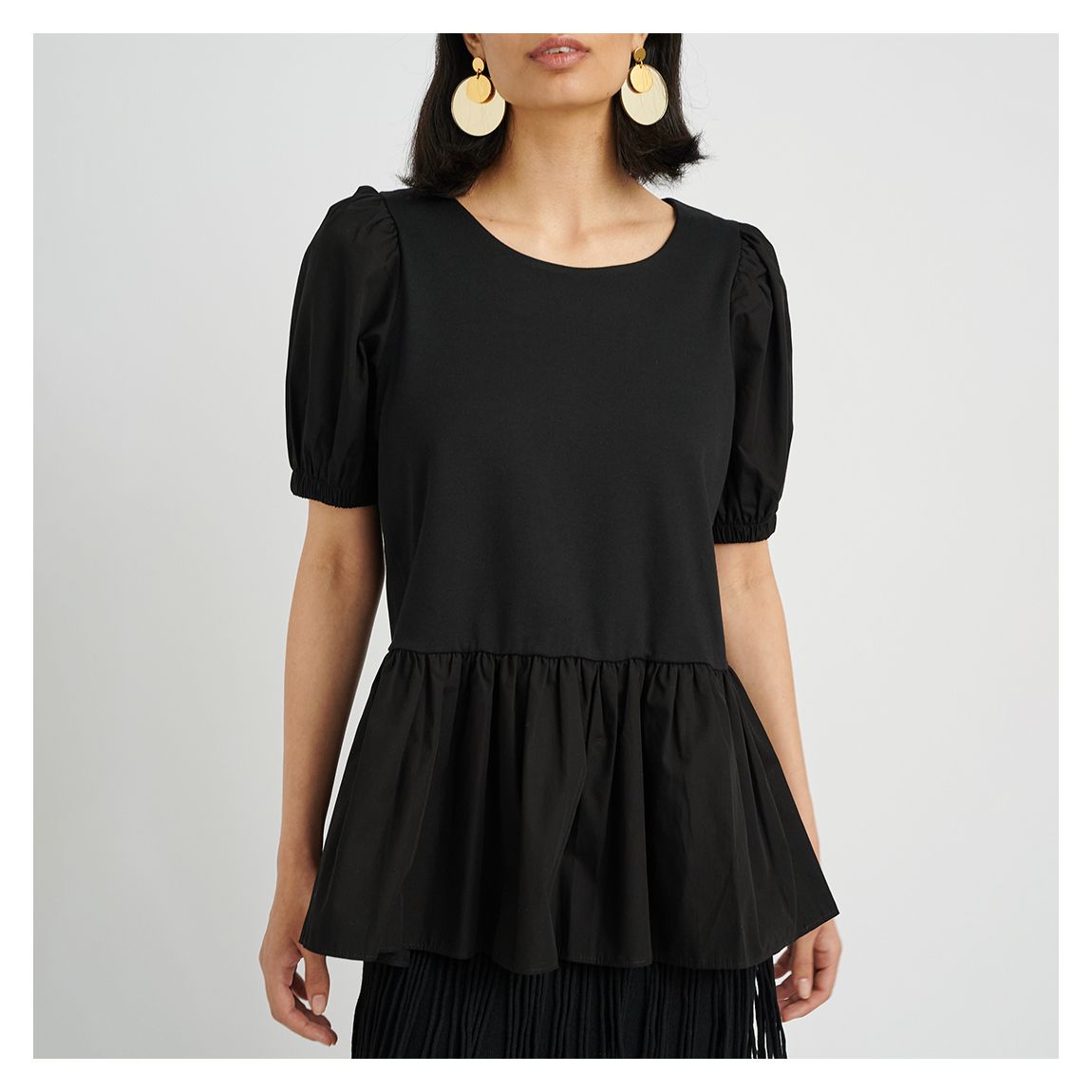 Black Zefine Peplum Blouse main product photo