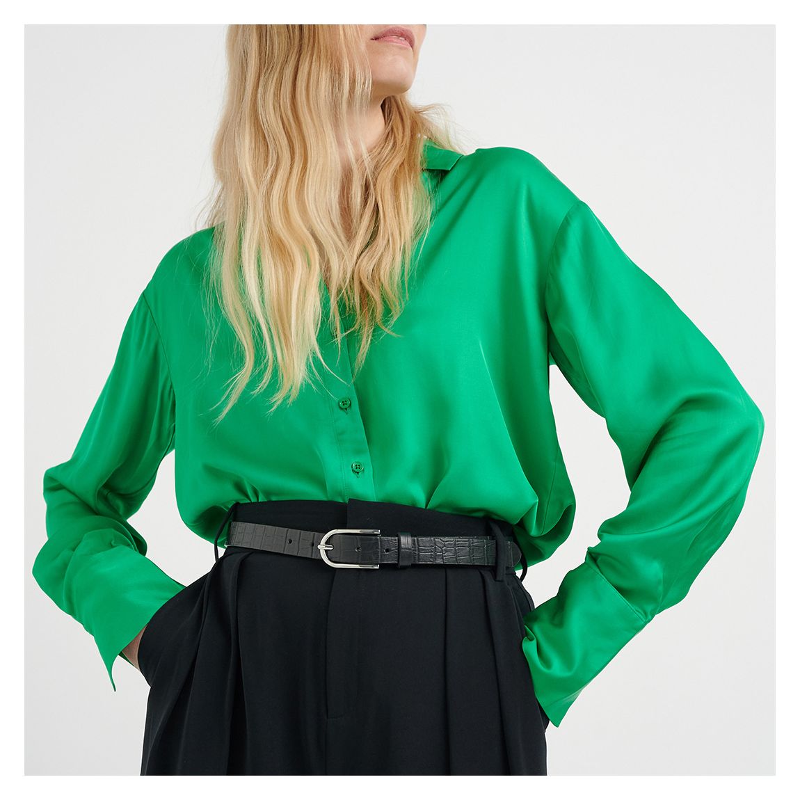 Green Satin Pauline Shirt main product photo