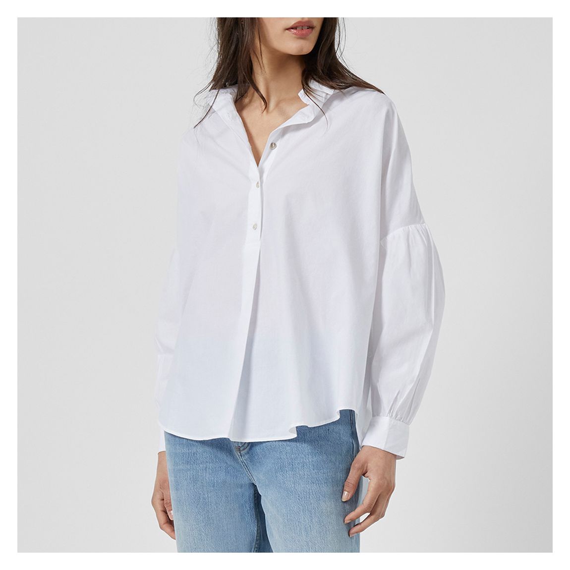 White Linen Cardia Organic Blouse main product photo