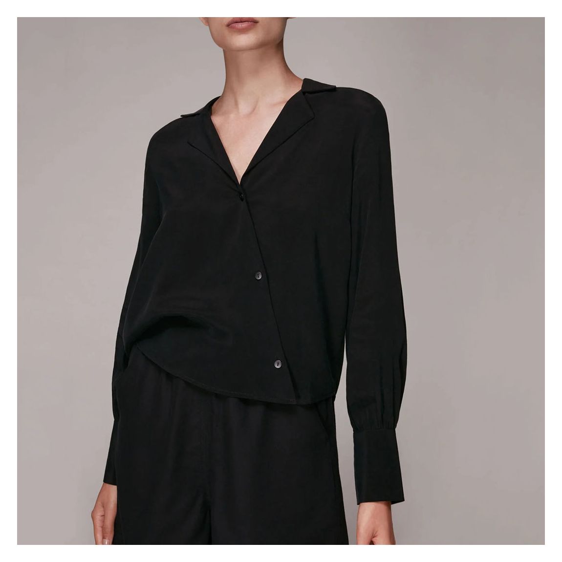 Black Melodie V Neck Shirt main product photo