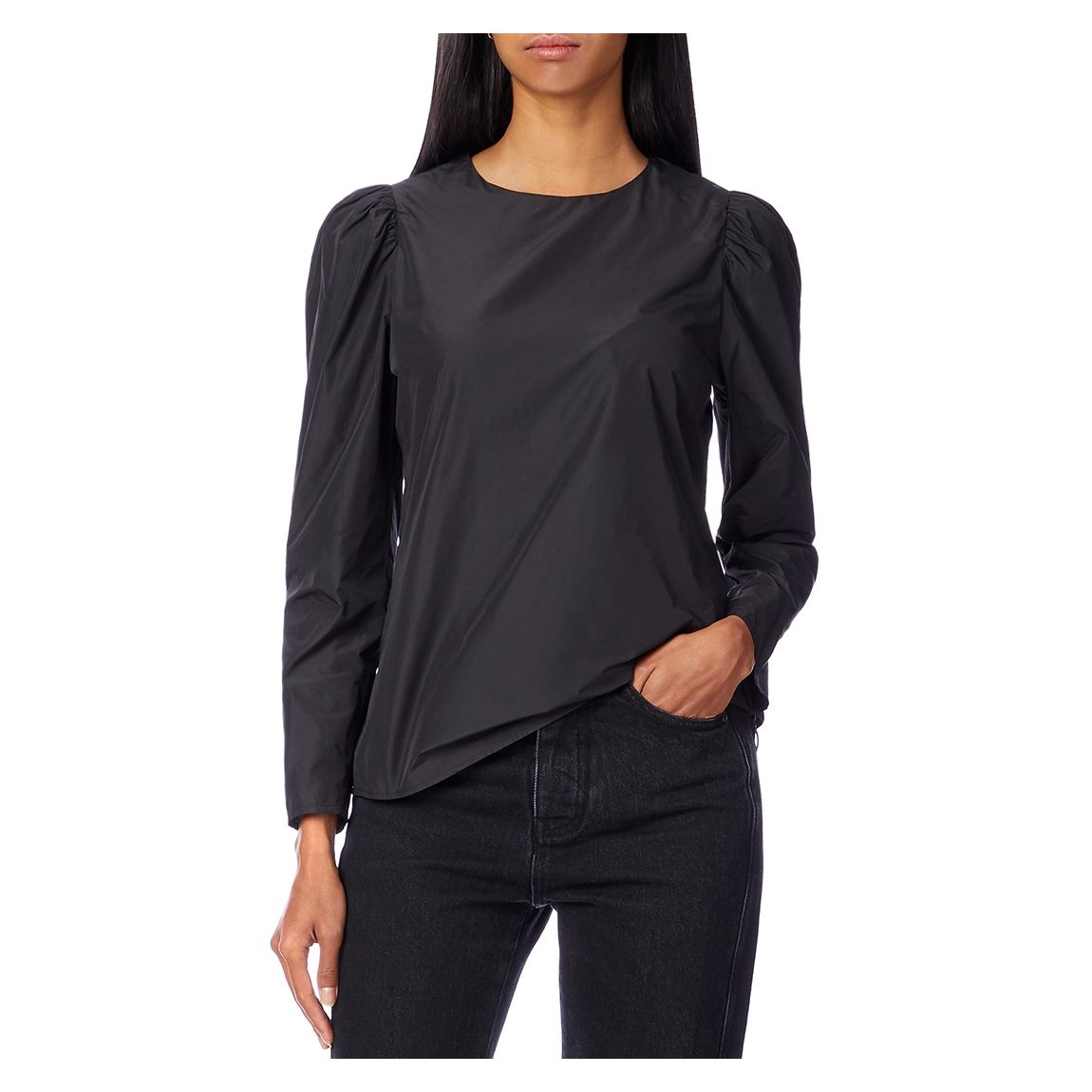 Black Luko Puff Sleeve Top main product photo