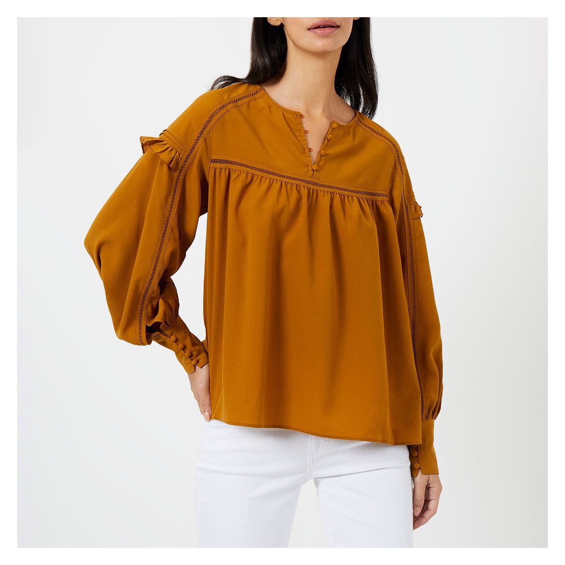 Brown Aristide Crepe Top main product photo