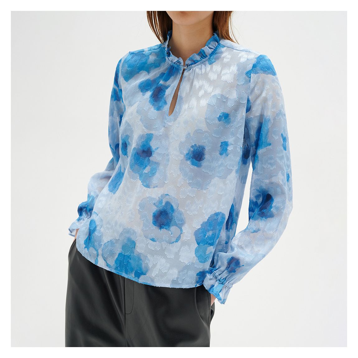 Blue Basira Floral Blouse main product photo