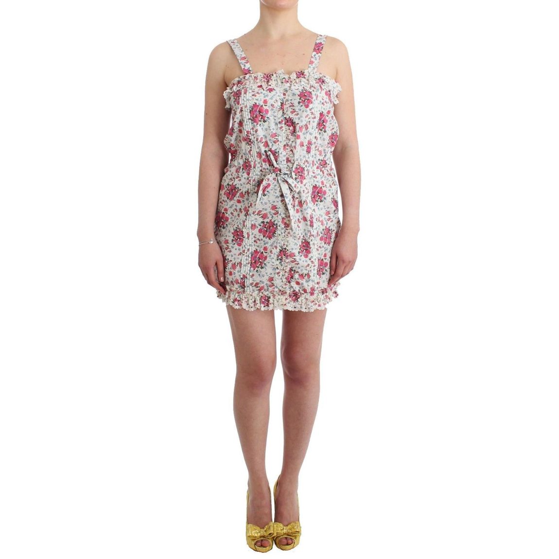 Floral Mini Dress Sleeveless Square Neck Wo - Pink Dresses main product photo