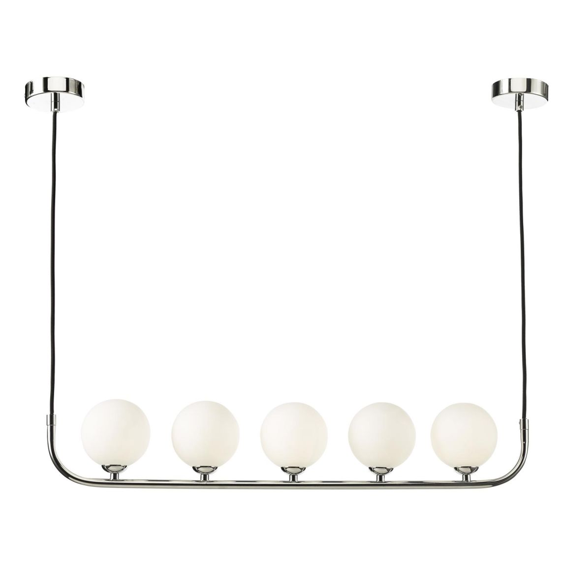 Cradle 5 Light Bar Pendant Polished Chrome Opal Glass main product photo