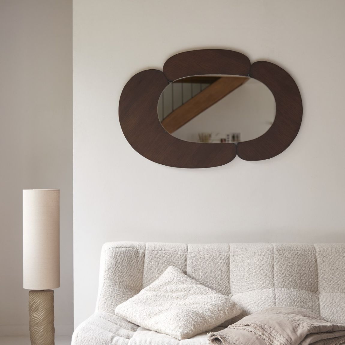 Eda - Oval mirror in dark mindi wood 115x75 cm main product photo