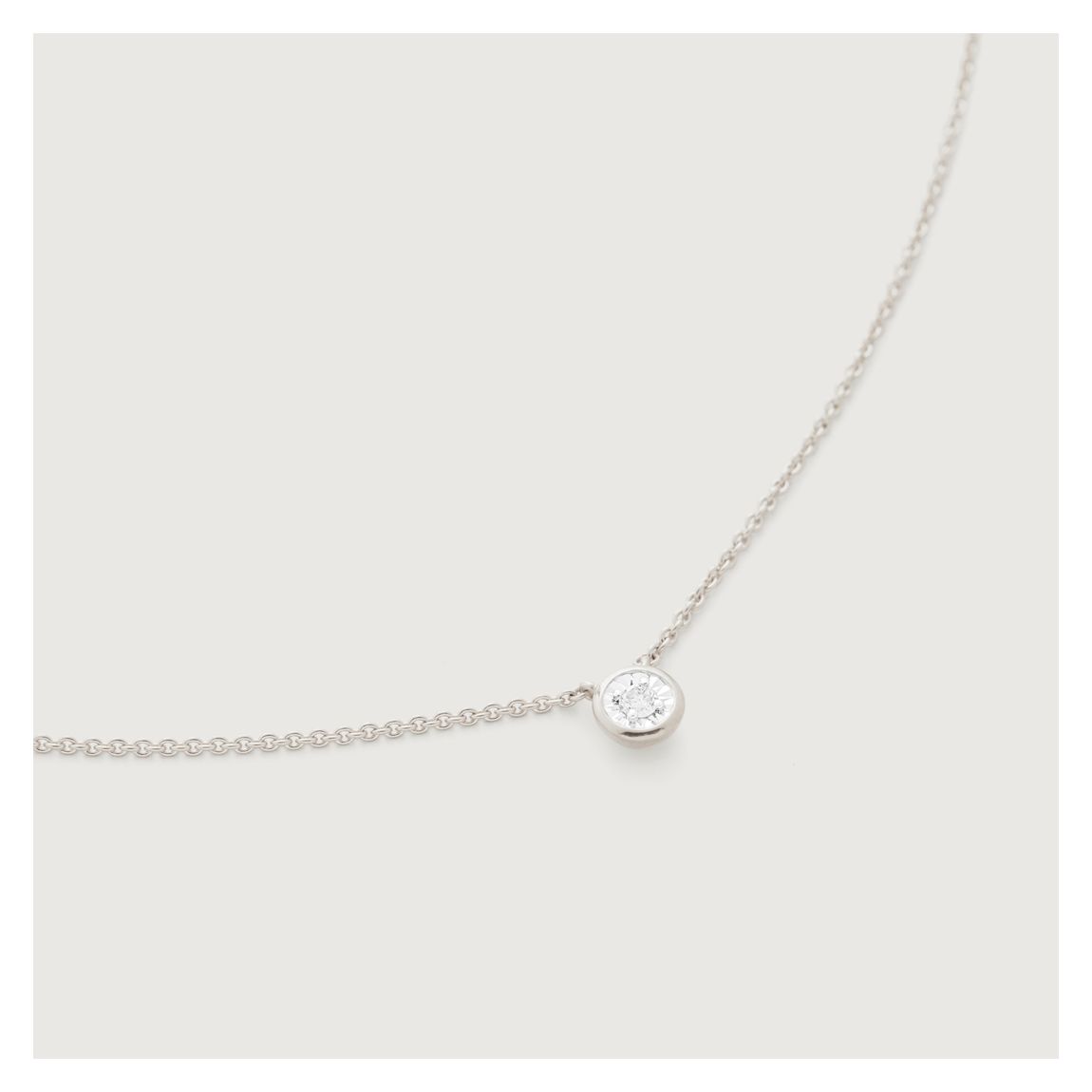 Sterling Silver Havana Tiny Bar Full Diamond Necklace - Diamond main product photo