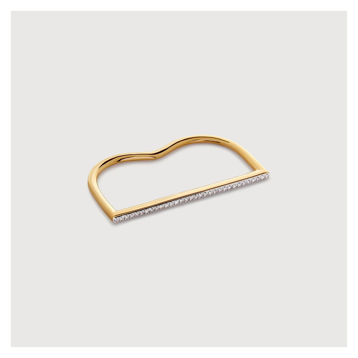 Gold Vermeil Fiji Full Diamond Pave Ring - Diamond main product photo