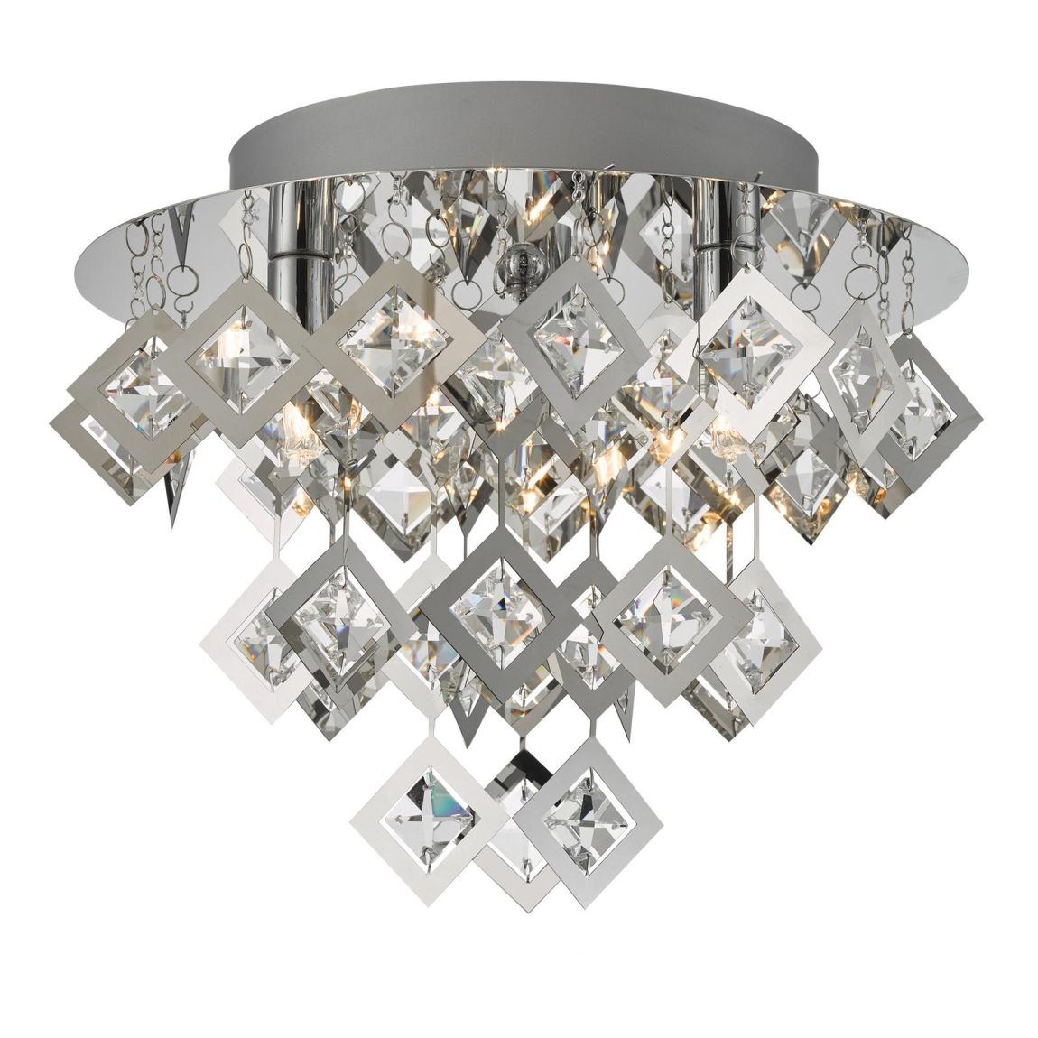 Leon 3 Light Flush Polished Chrome & Clear Glass main product photo
