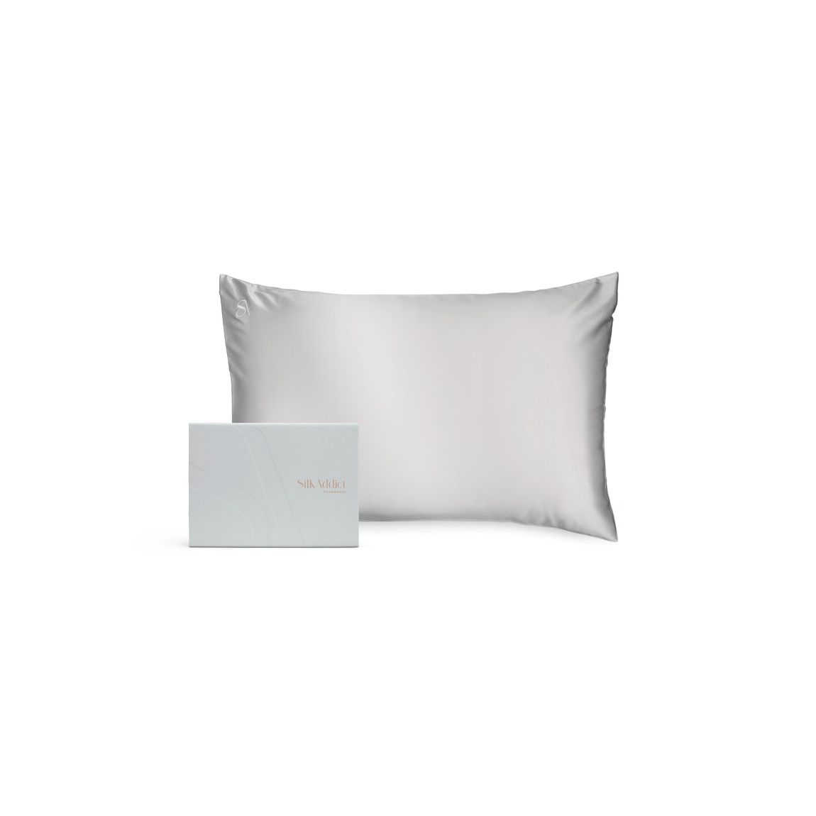 Silk Addict 100% Mulberry Silk Pillowcase - Silver main product photo